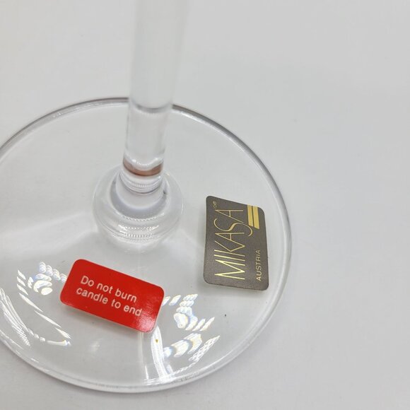 Mikasa Austria Sonata Candleholder Candlestick Holders Crystal Gold Trim 2-Piece - Picture 6 of 9